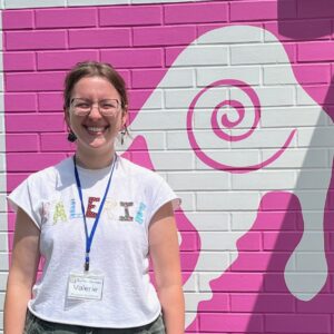 Picture of Valerie Locke - Museum Associate - standing in front of museum.